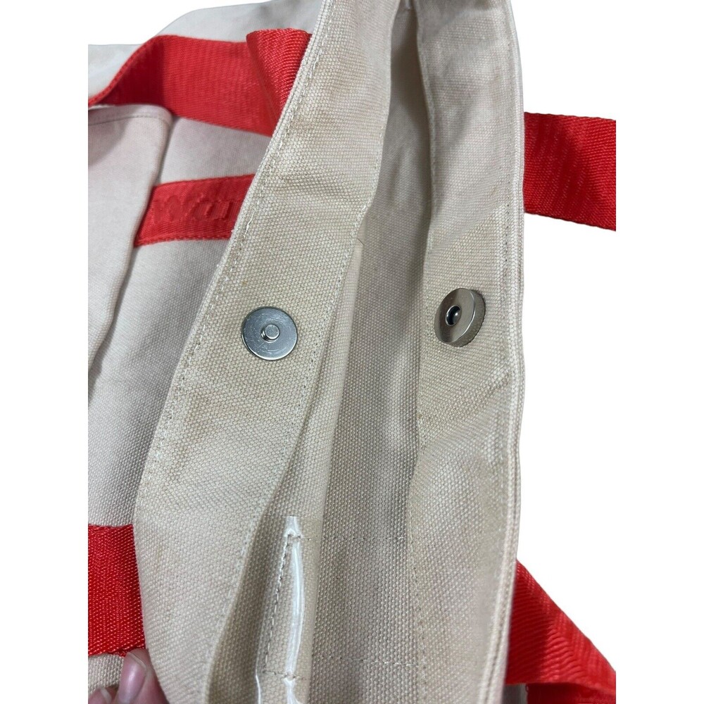 Walt Disney World Tan Canvas Beach Travel Vacation Tote Bag With Orange Straps - Picture 7 of 14